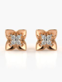 Valanova - Hallmarked 14K Gold and Certified Lab Grown Diamond 0.32Cts Rose Gold Studs Earrings