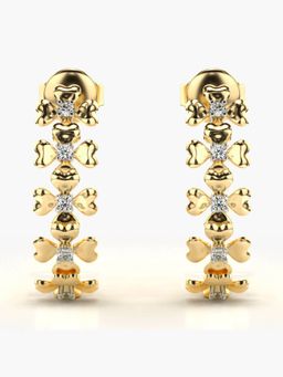 Valanova - Hallmarked 14K Gold and Certified Lab Grown Diamond 0.12Cts Gold Drop Earrings