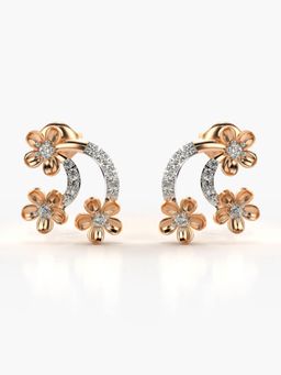 Valanova - Hallmarked 14K Gold and Certified Lab Grown Diamond 0.27Cts Rose Gold Studs Earrings
