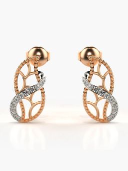 Valanova - Hallmarked 18K Gold and Certified Lab Grown Diamond 0.20Cts Rose Gold Drop Earrings