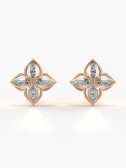 Valanova - Hallmarked 14K Gold and Certified Lab Grown Diamond 0.27Cts Rose Gold Studs Earrings