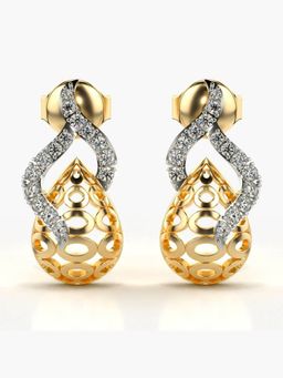 Valanova - Hallmarked 14K Gold and Certified Lab Grown Diamond 0.23Cts Gold Drop Earrings