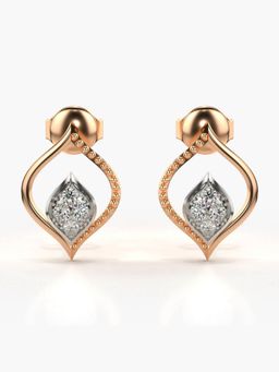 Valanova - Hallmarked 18K Gold and Certified Lab Grown Diamond 0.18Cts Rose Gold Drop Earrings