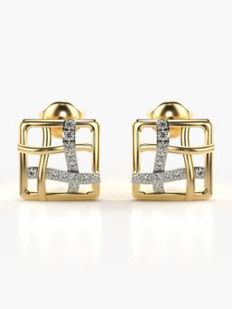 Valanova - Hallmarked 14K Gold and Certified Lab Grown Diamond 0.17Cts Gold Studs Earrings