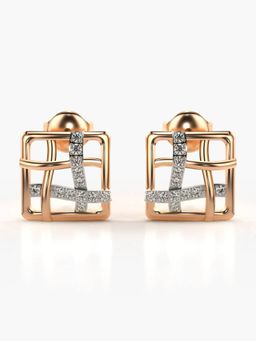 Valanova - Hallmarked 14K Gold and Certified Lab Grown Diamond 0.17Cts Rose Gold Studs Earrings