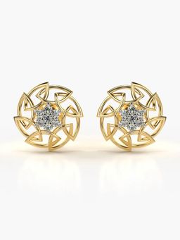 Valanova - Hallmarked 18K Gold and Certified Lab Grown Diamond 0.31Cts Gold Studs Earrings