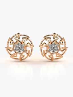 Valanova - Hallmarked 14K Gold and Certified Lab Grown Diamond 0.31Cts Rose Gold Studs Earrings