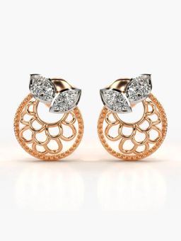 Valanova - Hallmarked 14K Gold and Certified Lab Grown Diamond 0.17Cts Rose Gold Studs Earrings