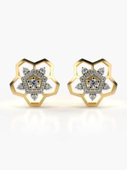 Valanova - Hallmarked 14K Gold and Certified Lab Grown Diamond 0.58Cts Gold Studs Earrings