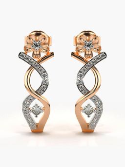 Valanova - Hallmarked 14K Gold and Certified Lab Grown Diamond 0.31Cts Rose Gold Drop Earrings