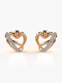 Valanova - Hallmarked 18K Gold and Certified Lab Grown Diamond 0.17Cts Rose Gold Studs Earrings