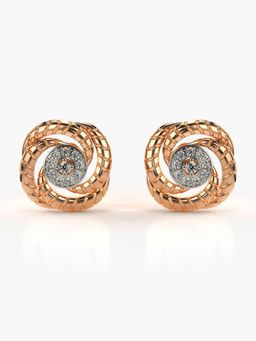 Valanova - Hallmarked 14K Gold and Certified Lab Grown Diamond 0.22Cts Rose Gold Studs Earrings