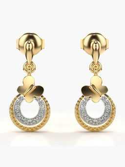 Valanova - Hallmarked 14K Gold and Certified Lab Grown Diamond 0.15Cts Gold Drop Earrings