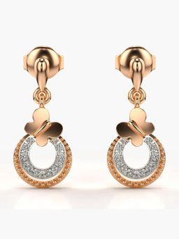 Valanova - Hallmarked 14K Gold and Certified Lab Grown Diamond 0.15Cts Rose Gold Drop Earrings