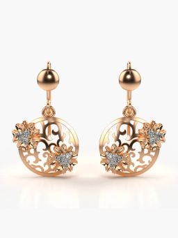 Valanova - Hallmarked 14K Gold and Certified Lab Grown Diamond 0.23Cts Rose Gold Drop Earrings
