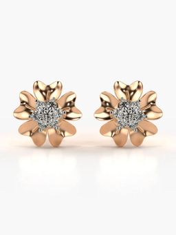 Valanova - Hallmarked 14K Gold and Certified Lab Grown Diamond 0.36Cts Rose Gold Studs Earrings