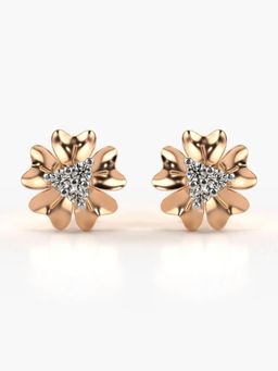 Valanova - Hallmarked 14K Gold and Certified Lab Grown Diamond 0.34Cts Rose Gold Studs Earrings