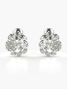 Valanova - Hallmarked 14K Gold and Certified Lab Grown Diamond 0.63Cts Silver Studs Earrings