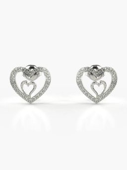 Valanova - Hallmarked 18K Gold and Certified Lab Grown Diamond 0.39Cts Silver Studs Earrings