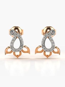 Valanova - Hallmarked 14K Gold and Certified Lab Grown Diamond 0.20Cts Rose Gold Studs Earrings