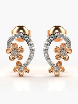 Valanova - Hallmarked 18K Gold and Certified Lab Grown Diamond 0.23Cts Rose Gold Studs Earrings