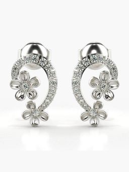Valanova - Hallmarked 14K Gold and Certified Lab Grown Diamond 0.23Cts Silver Studs Earrings