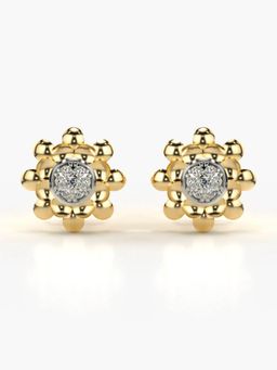 Valanova - Hallmarked 18K Gold and Certified Lab Grown Diamond 0.09Cts Gold Studs Earrings