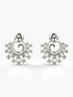 Valanova - Hallmarked 14K Gold and Certified Lab Grown Diamond 0.44Cts Silver Studs Earrings