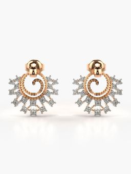 Valanova - Hallmarked 14K Gold and Certified Lab Grown Diamond 0.44Cts Rose Gold Studs Earrings