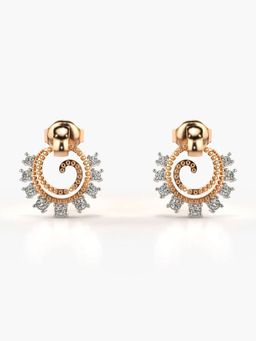 Valanova - Hallmarked 14K Gold and Certified Lab Grown Diamond 0.21Cts Rose Gold Studs Earrings