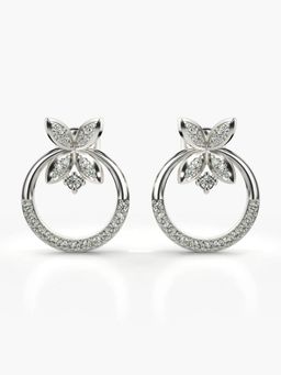 Valanova - Hallmarked 14K Gold and Certified Lab Grown Diamond 0.44Cts Silver Studs Earrings