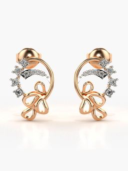 Valanova - Hallmarked 14K Gold and Certified Lab Grown Diamond 0.15Cts Rose Gold Drop Earrings