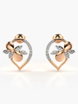 Valanova - Hallmarked 14K Gold and Certified Lab Grown Diamond 0.34Cts Rose Gold Drop Earrings