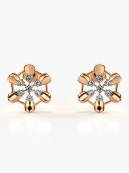 Valanova - Hallmarked 14K Gold and Certified Lab Grown Diamond 0.27Cts Rose Gold Studs Earrings