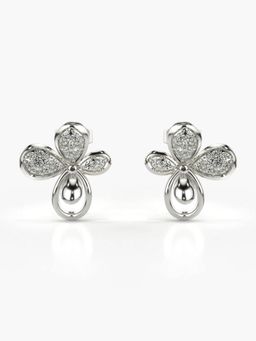 Valanova - Hallmarked 14K Gold and Certified Lab Grown Diamond 0.35Cts Silver Studs Earrings
