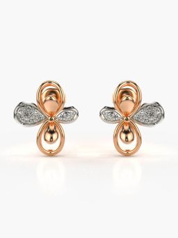 Valanova - Hallmarked 14K Gold and Certified Lab Grown Diamond 0.21Cts Rose Gold Studs Earrings