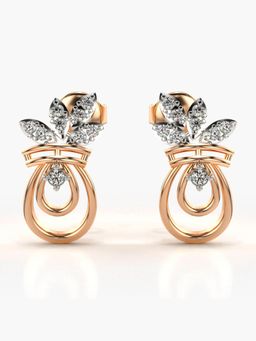 Valanova - Hallmarked 18K Gold and Certified Lab Grown Diamond 0.19Cts Rose Gold Drop Earrings