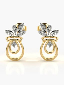 Valanova - Hallmarked 14K Gold and Certified Lab Grown Diamond 0.19Cts Gold Drop Earrings