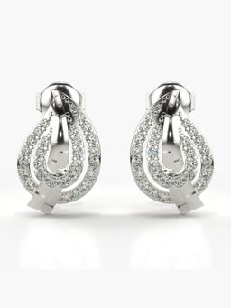 Valanova - Hallmarked 14K Gold and Certified Lab Grown Diamond 0.44Cts Silver Studs Earrings