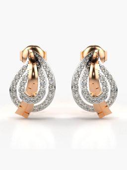 Valanova - Hallmarked 14K Gold and Certified Lab Grown Diamond 0.44Cts Rose Gold Studs Earrings