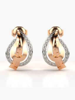 Valanova - Hallmarked 14K Gold and Certified Lab Grown Diamond 0.28Cts Rose Gold Studs Earrings