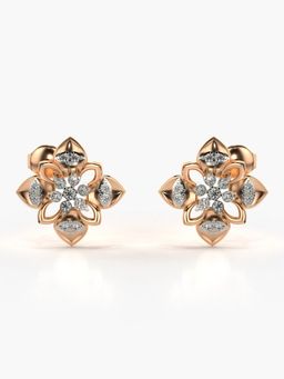 Valanova - Hallmarked 14K Gold and Certified Lab Grown Diamond 0.32Cts Rose Gold Studs Earrings