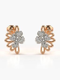 Valanova - Hallmarked 14K Gold and Certified Lab Grown Diamond 0.25Cts Rose Gold Studs Earrings