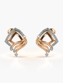 Valanova - Hallmarked 14K Gold and Certified Lab Grown Diamond 0.37Cts Rose Gold Studs Earrings