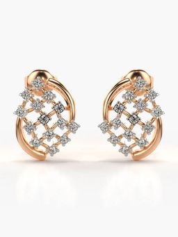 Valanova - Hallmarked 14K Gold and Certified Lab Grown Diamond 0.34Cts Rose Gold Studs Earrings