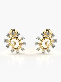 Valanova - Hallmarked 14K Gold and Certified Lab Grown Diamond 0.28Cts Gold Studs Earrings