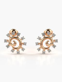 Valanova - Hallmarked 14K Gold and Certified Lab Grown Diamond 0.28Cts Rose Gold Studs Earrings