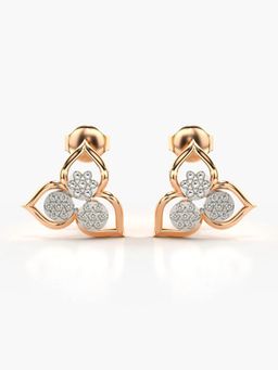 Valanova - Hallmarked 14K Gold and Certified Lab Grown Diamond 0.32Cts Rose Gold Studs Earrings