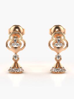 Valanova - Hallmarked 18K Gold and Certified Lab Grown Diamond 0.17Cts Rose Gold Studs Earrings