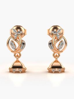 Valanova - Hallmarked 14K Gold and Certified Lab Grown Diamond 0.17Cts Rose Gold Drop Earrings